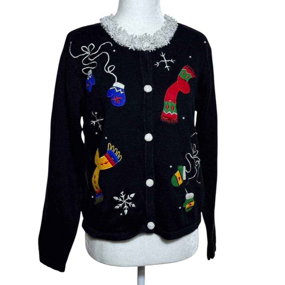 Ugly Sweater Arriviste Christmas Sweater Button Up Black Button Up Sweater SzS